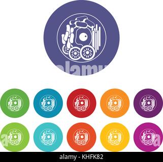 Plat de nourriture coréenne set icons Illustration de Vecteur