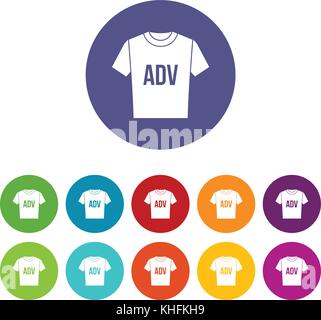 T-shirt avec print adv set icons Illustration de Vecteur