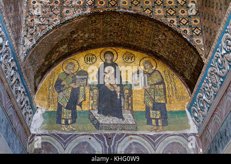 Mosaïques de Sainte-Sophie à Istanbul, Turquie. Banque D'Images