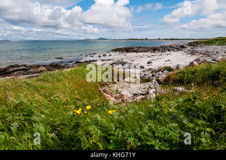 Bagh a Tuath ou North Bay sur la côte de South Uist dans les Hébrides extérieures. Banque D'Images