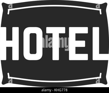 Logo de l'hôtel noir avec oreiller Illustration de Vecteur