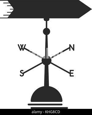 Icône girouette noir Illustration de Vecteur