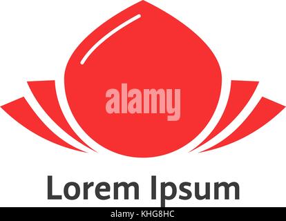Résumé rouge logo lotus Illustration de Vecteur