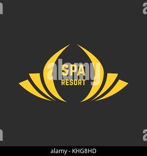 Logo golden spa resort Illustration de Vecteur