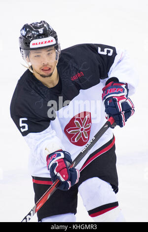 Budapest, Hongrie. 12 novembre 2017. †¥Æ/Ryo Hashiba (JPN) Hockey sur glace : Euro Ice Hockey Challenge Hongrie 2017 match entre Hongrie 3-4 Japon à Tuske Budapest à Budapest, Hongrie . Crédit : Reiji Nagayama/AFLO/Alamy Live News Banque D'Images