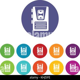 Dictaphone set icons Illustration de Vecteur