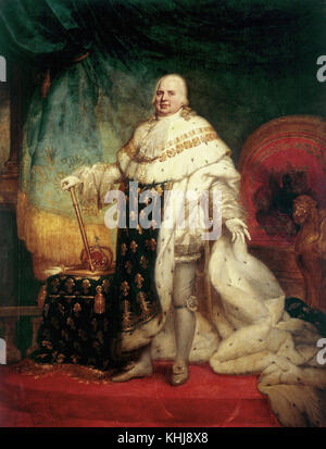 Paulin Guérin - Portrait de Louis XVIII à coronation robe 19e siècle Banque D'Images