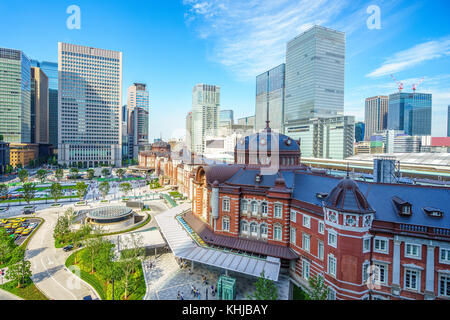 La gare de Tokyo, une voie située dans le quartier d'affaires de Marunouchi chiyoda Banque D'Images