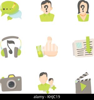 L'amitié et de la communication en réseau icons set Illustration de Vecteur