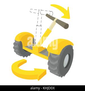 Segway incliné, l'icône de style cartoon Illustration de Vecteur