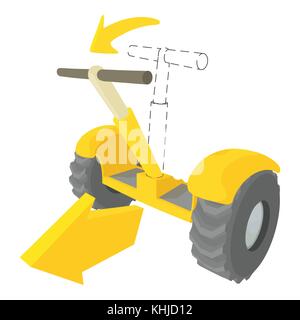 Incliné devant l'icône de Segway, cartoon style Illustration de Vecteur