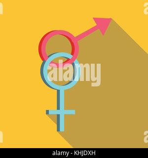 Signer l'homme et la femme, l'icône de style plat Illustration de Vecteur