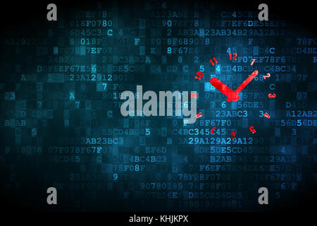 Timeline concept : sur fond d'horloge numérique Banque D'Images