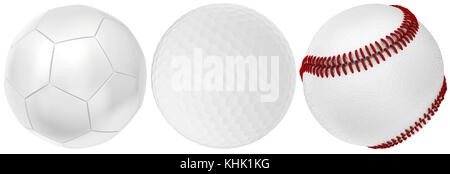 Collection de boules isolé sur fond blanc. Le rendu 3D Banque D'Images