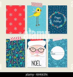 Vector set de cartes de Noël Illustration de Vecteur