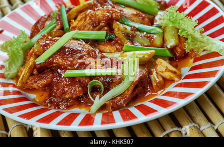 Sain de style chinois du Hunan, sauté de poulet, Banque D'Images