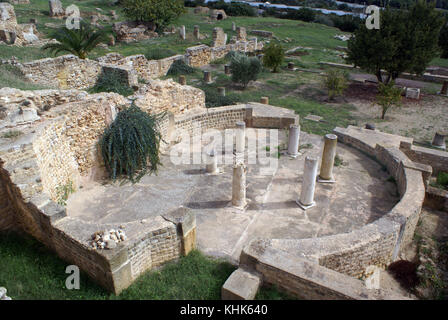 Ruines de l'ancienne villa romaine à Carthage, Tunisie Banque D'Images
