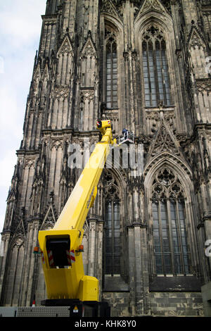 La cathédrale de Cologne, Innenstadt central city district et plus grande ville de l'Etat fédéral allemand de Rhénanie du Nord-Westphalie en Allemagne, Europe Banque D'Images