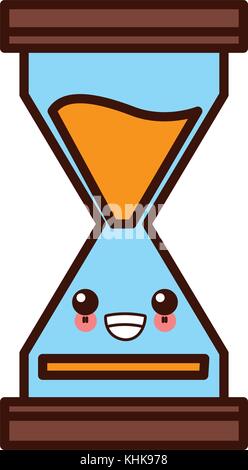 Minuterie d'hourglass kawaii cute cartoon Illustration de Vecteur