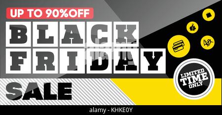 Le vendredi noir vente design modèle. vendredi noir bannière. Illustration de Vecteur