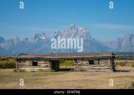 Cunningham cabin ranch et donnant sur le parc national de Grand Teton, Wyoming Banque D'Images