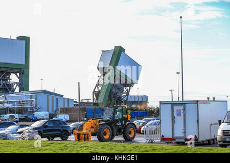 La mine de Kellingley No 2 Les démolitions de liquidation;le nombre deux tour à Kellingley Colliery, Yorkshire du Nord, a été présenté à l'explosif dans la région de br Banque D'Images