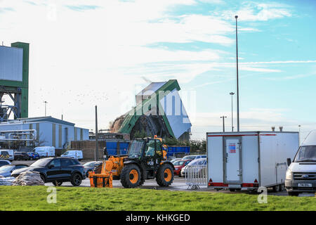 La mine de Kellingley No 2 Les démolitions de liquidation;le nombre deux tour à Kellingley Colliery, Yorkshire du Nord, a été présenté à l'explosif dans la région de br Banque D'Images