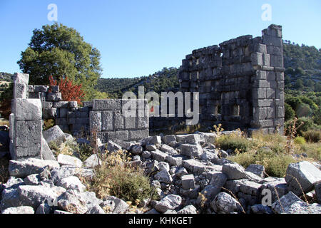 Ruines de l'antique temple de adada, Turquie Banque D'Images