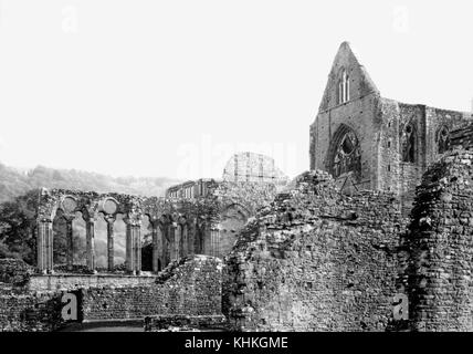 Abbaye de Tintern, abbaye Cistercienne du 12ème siècle sur les rives de la rivière Wye à Tintern, Monmouthshire, Wales UK - photographié sur un 7x 5dans l'appareil photo . Banque D'Images