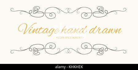 Vector hand drawn fleurit, diviseur de texte, la conception graphique élément. cute vintage designer frontière. carte d'invitation de mariage, page décoration calligraphier. Illustration de Vecteur