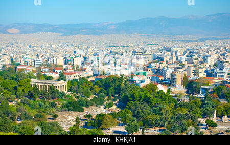 Vue panoramique de la partie centrale de la ville d'Athènes en Grèce Banque D'Images