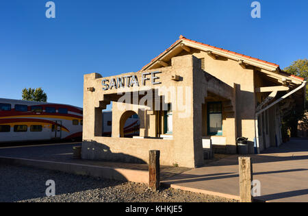 Santa Fe Railroad Station, Santa Fe, Nouveau Mexique Banque D'Images