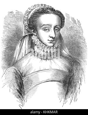 Elisabeth d'Autriche, 1554-1592, Reine de France en tant qu'épouse du roi Charles IX Banque D'Images