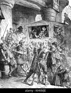 Assassinat d'Henri IV, Rue de la Ferronnerie, Paris le 14 mai 1610 par François Ravaillac Banque D'Images