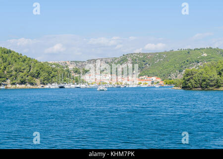 Historique de Skradin petite ville sur la rivière Krka en Croatie Banque D'Images
