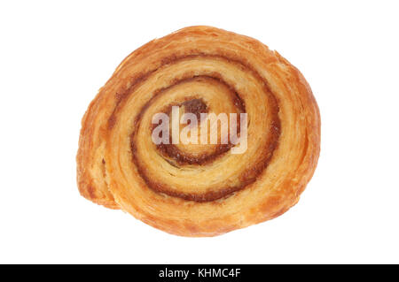 Tourbillon de cannelle pâtisserie danoise isolés contre white Banque D'Images