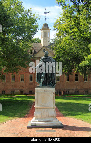 Créé au xviie siècle, le Collège de William et Mary est l'un des plus anciens et des plus prestigieux collèges d'élite aux États-Unis Banque D'Images