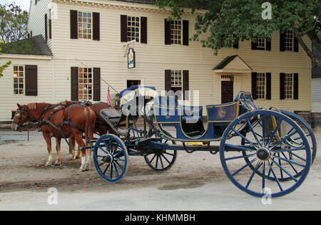 Le cheval et le transport a été le principal moyen de transport utilisé par les colons qui ont vécu à Williamsburg et d'autres premières communautés en Virginie Banque D'Images