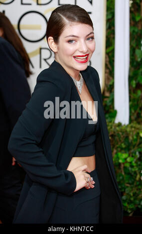 Beverly HILLS, Californie - 11 janvier : Lorde at Golden Globes 2015, tenue à Beverly Hilton à Beverly Hills, Californie, le 11 janvier 2015. Crédit photo : mpi500/MediaPunch Banque D'Images