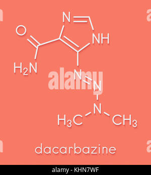 La dacarbazine chimiothérapie du cancer molécule pharmaceutique. formule topologique. Banque D'Images