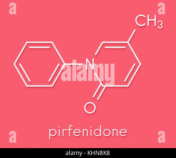 La pirfénidone la fibrose pulmonaire idiopathique (FPI) molécule pharmaceutique. ipf est une rare maladie pulmonaire. formule topologique. Banque D'Images