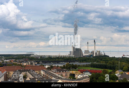 Panorama de Copenhague, y compris power station Banque D'Images