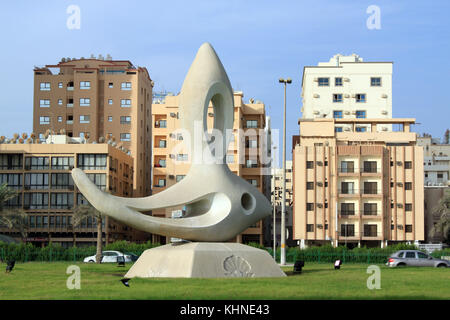 Monument situé sur la rue dans la ville de Manama, Bahreïn Banque D'Images