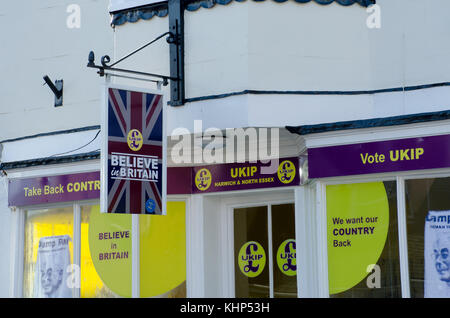 Harwich Essex Royaume Uni - 16 novembre 2017 : façade du bureau de l'UKIP d'Harwich Banque D'Images