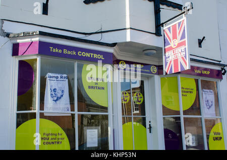 Harwich Essex Royaume Uni - 16 novembre 2017 : façade du bureau de l'UKIP d'Harwich Banque D'Images