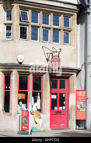 UK, Oxford, Lewis Carroll, Alice's shop. Banque D'Images