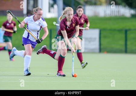 Féminine de hockey sur gazon, Staffordshire, England, UK Banque D'Images