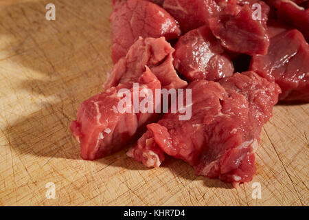 Des morceaux de boeuf pour pot au feu, parfois appelé "tewing steak" au Royaume-Uni Banque D'Images