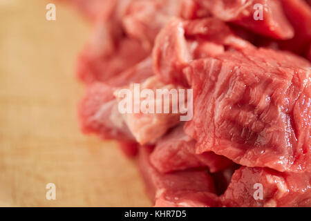 Des morceaux de boeuf pour pot au feu, parfois appelé "tewing steak" au Royaume-Uni Banque D'Images