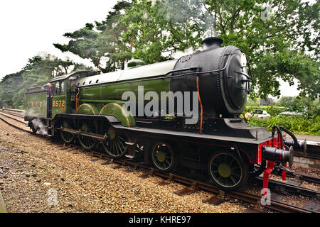 Holt, Norfolk, Angleterre - 9 août 2017 : une locomotive restaurée le travail North Norfolk ligne de chemin de fer. Banque D'Images